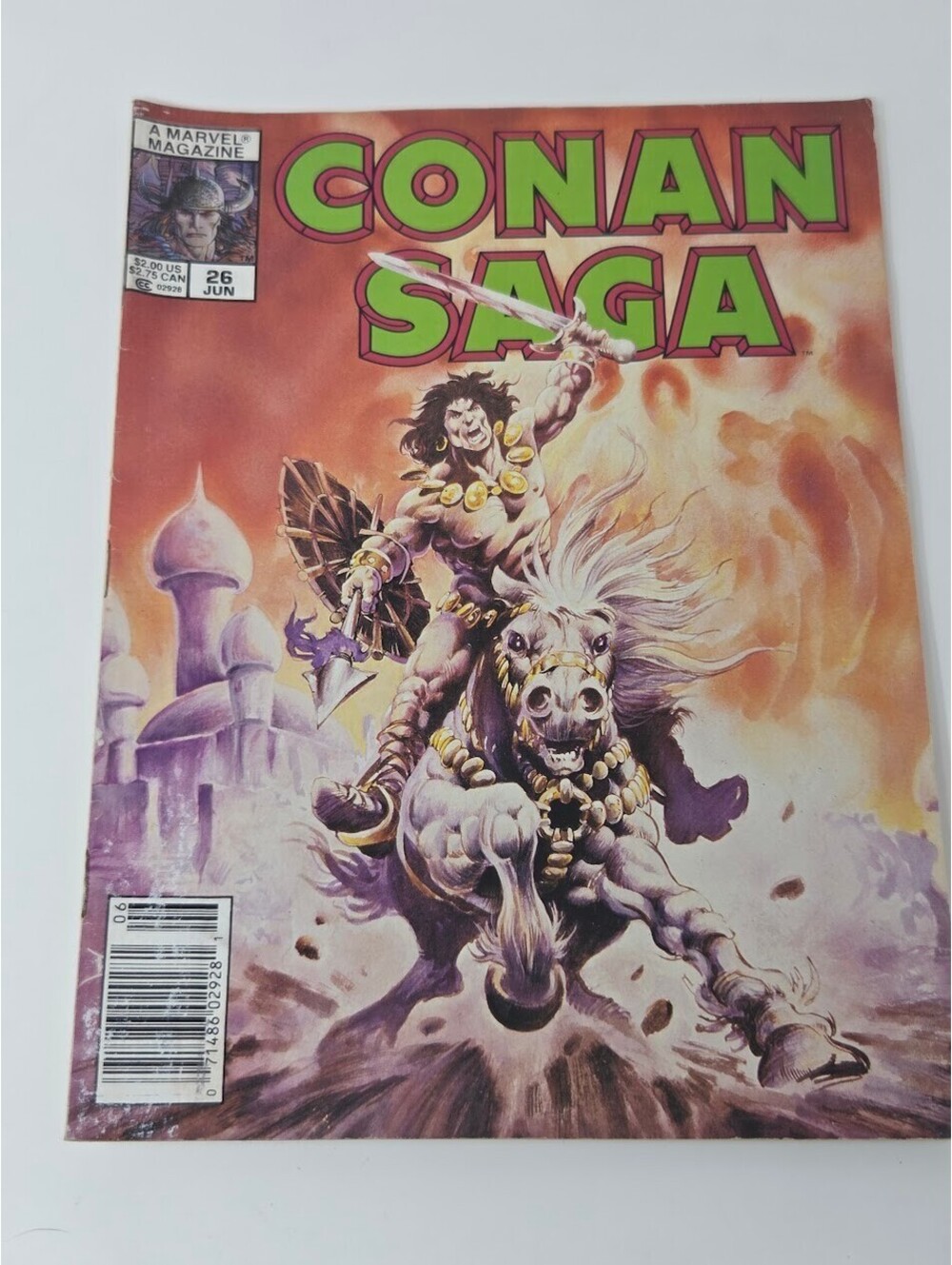 Conan Saga 26 June 1989 Marvel Magazine Barbarian Cover Art Issue